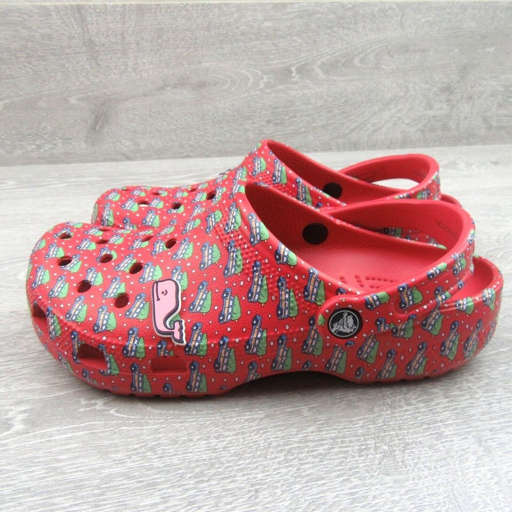 Crocs Vineyard Vines Christmas Holiday Red Classic Clog Size M5/W7 NEW - Picture 5 of 12